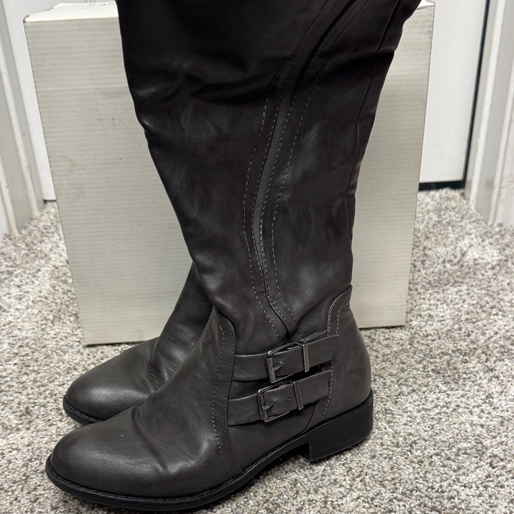 Style & Co. Dark Gray Over the Knee Boots
